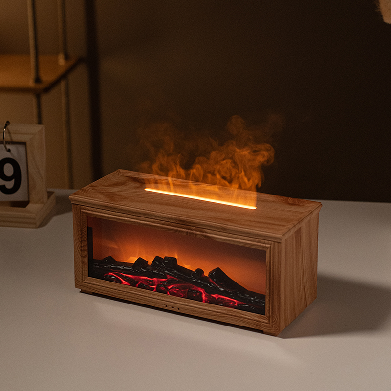Essential Oil Fireplace Diffuser Mini Flame Aromatherapy Humidifier & Oil Diffuser