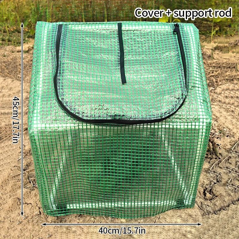 Pop Up Mini Greenhouse Winter Plant Cover with Zipper Freeze Protection Tent
