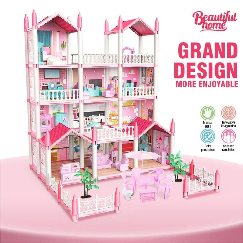 3D DIY Dream Princess Castle Villa Doll House