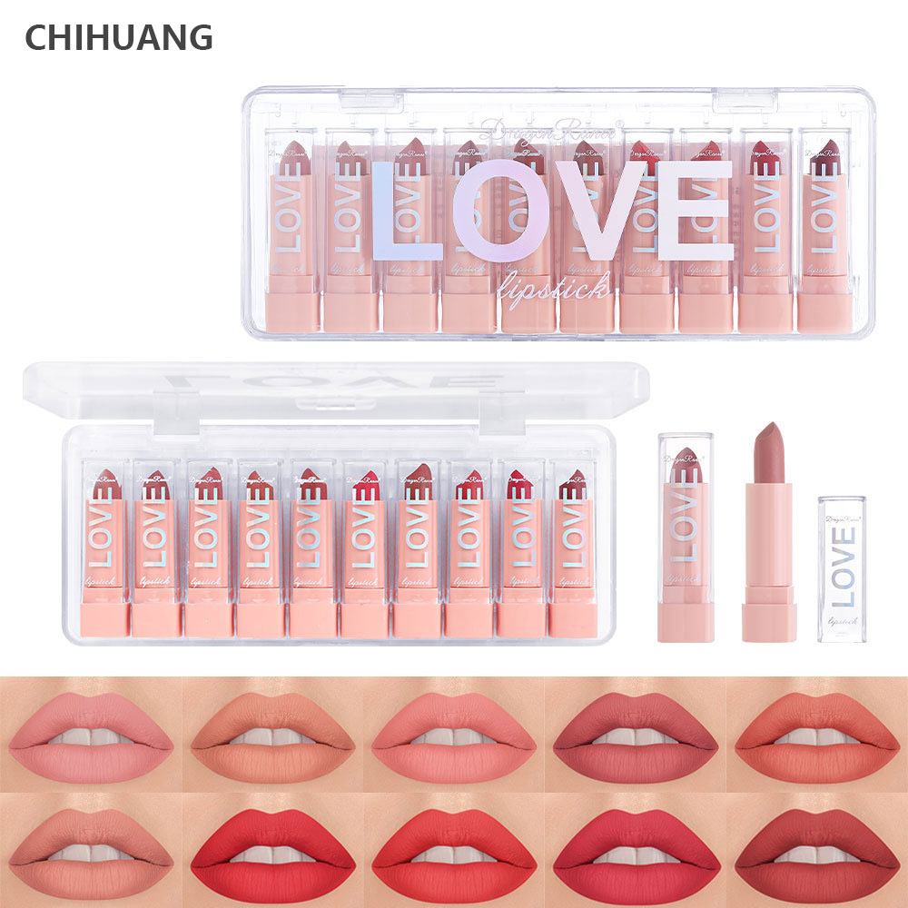 Matte Lipstick Kit lip gloss, Korean cosmetics Lip gloss, Long Lasting Makeup for women Lip pencil, make up Beauty