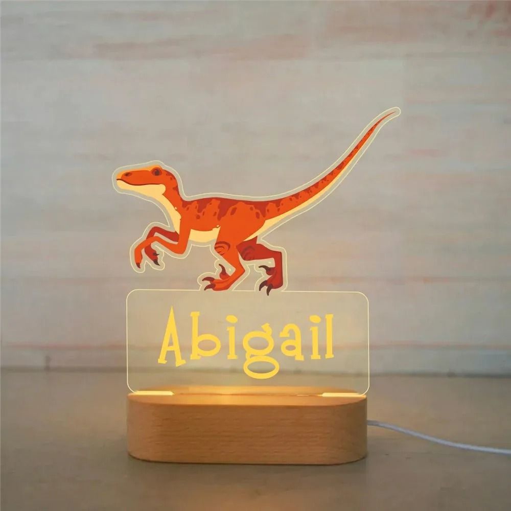 Personalized Name Night Light Custom Acrylic Animal LED Lamp for Kids