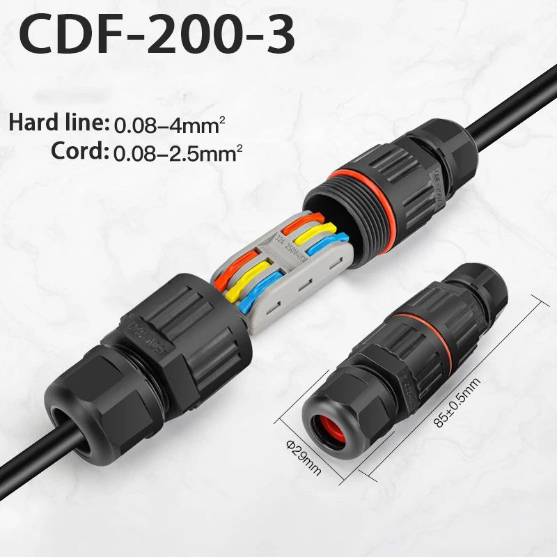 IP68 Waterproof Wire Connector 2/3 Pin Solderless Quick-Connect for Outdoor LED Wiring