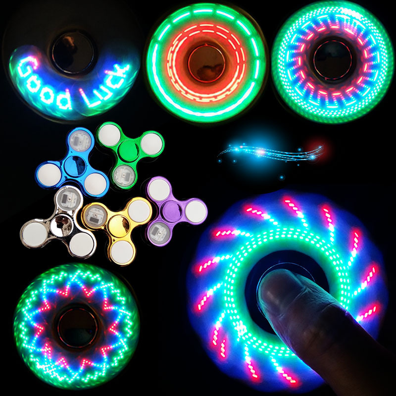 Glow in the Dark Creative LED Light Fidget Spinner, Stress Relief Hand Spinner, Kids Toy for Focus, Luminous Fidget Spin