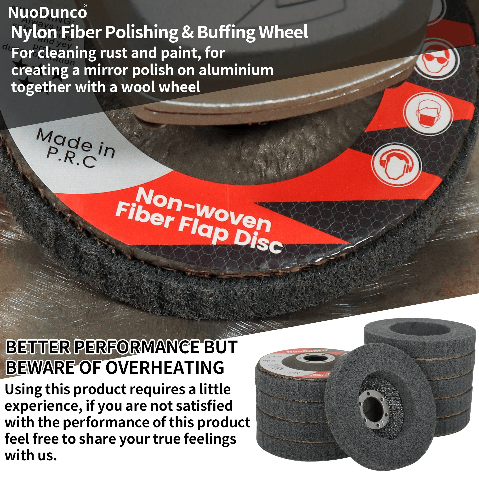 Nylon Fiber Flap Polishing Wheel Disc 800 Grit for Angle Grinder Wood and Metal Buffing