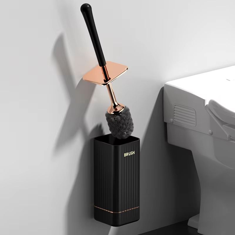 Silicone Golf Long-Handle Toilet Brush with Wall-Mounted Holder – 360° Flexible Head Bathroom Cleaner Set