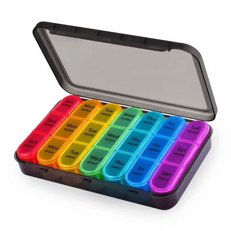 Portable Weekly/Monthly Pill Organizer – Travel-Friendly Medication Storage Case