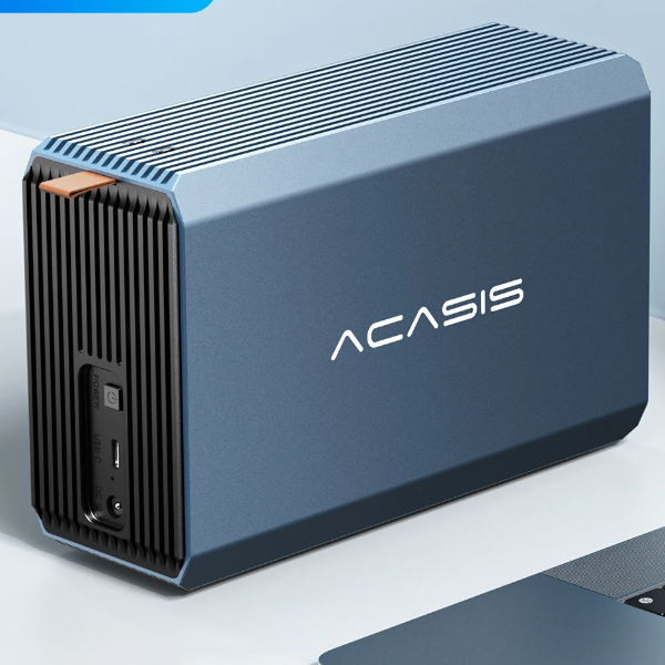 Dual Bay HDD/SSD Case, External Hard Drive Enclosure, SATA to USB, RAID Function for Fast Data