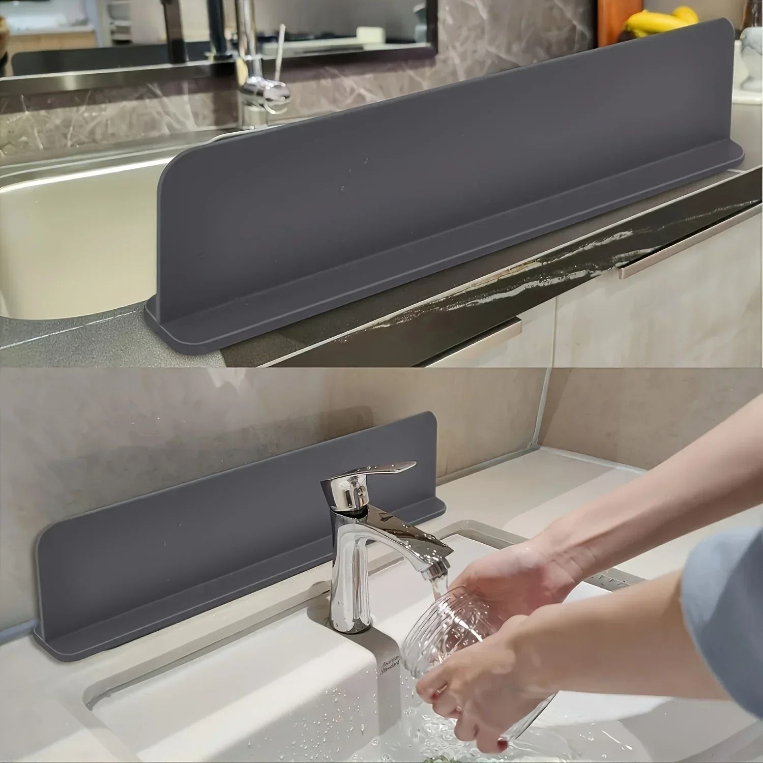 Silicone Sink Splash Guard with Suction Cups