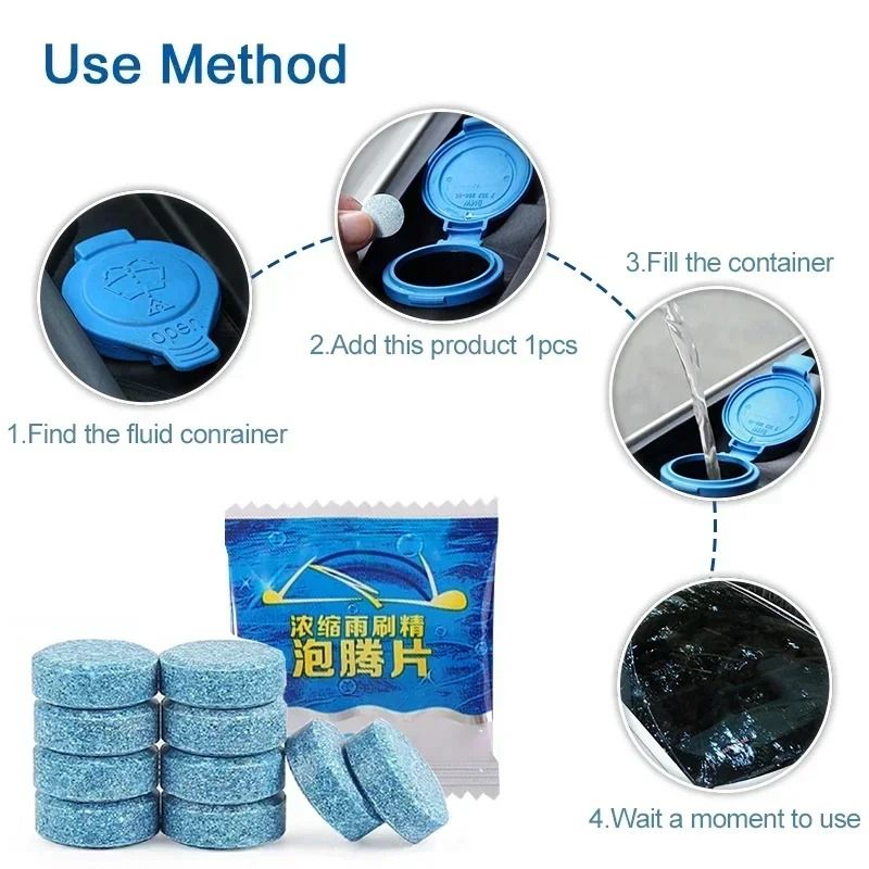 100-Piece Value Pack Concentrated Effervescent Windshield Cleaner Tablets