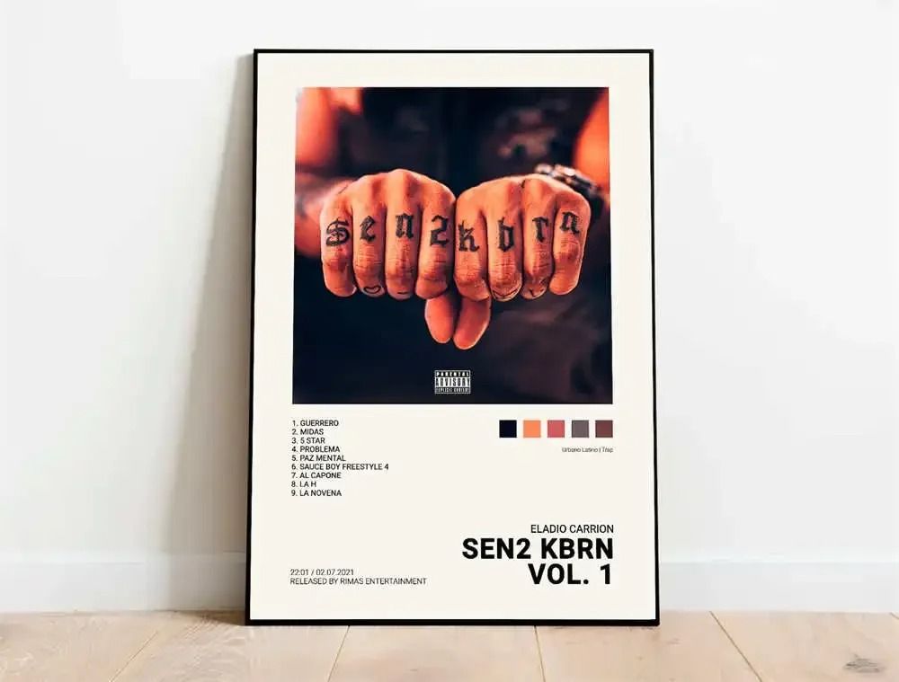 Latin Rap Music Poster Canvas Album Cover Aesthetic Wall Art Print