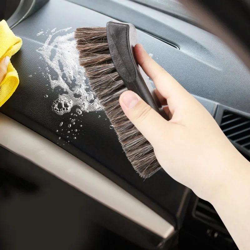 Horsehair Leather Cleaning Brush Set for Car Detailing