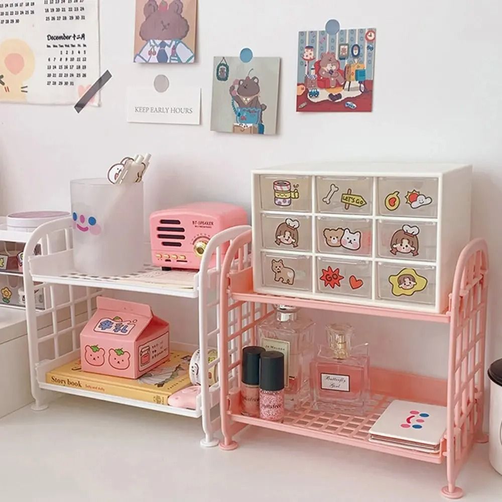 Simple Multi Level Desktop Storage Shelf for Home and Office