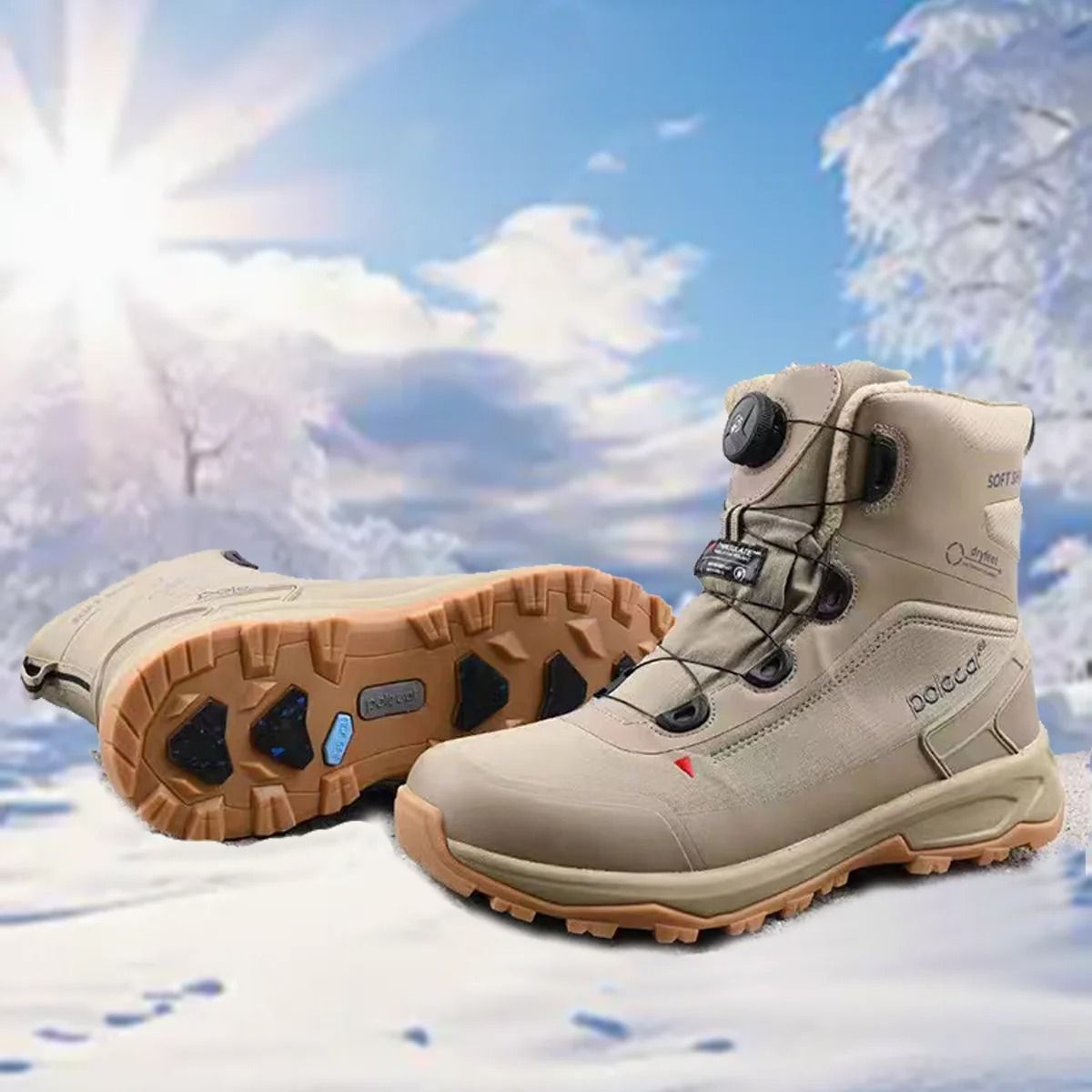 Mens Winter Snow Boots Warm Fur Lined Non Slip Ankle Outdoor Footwear