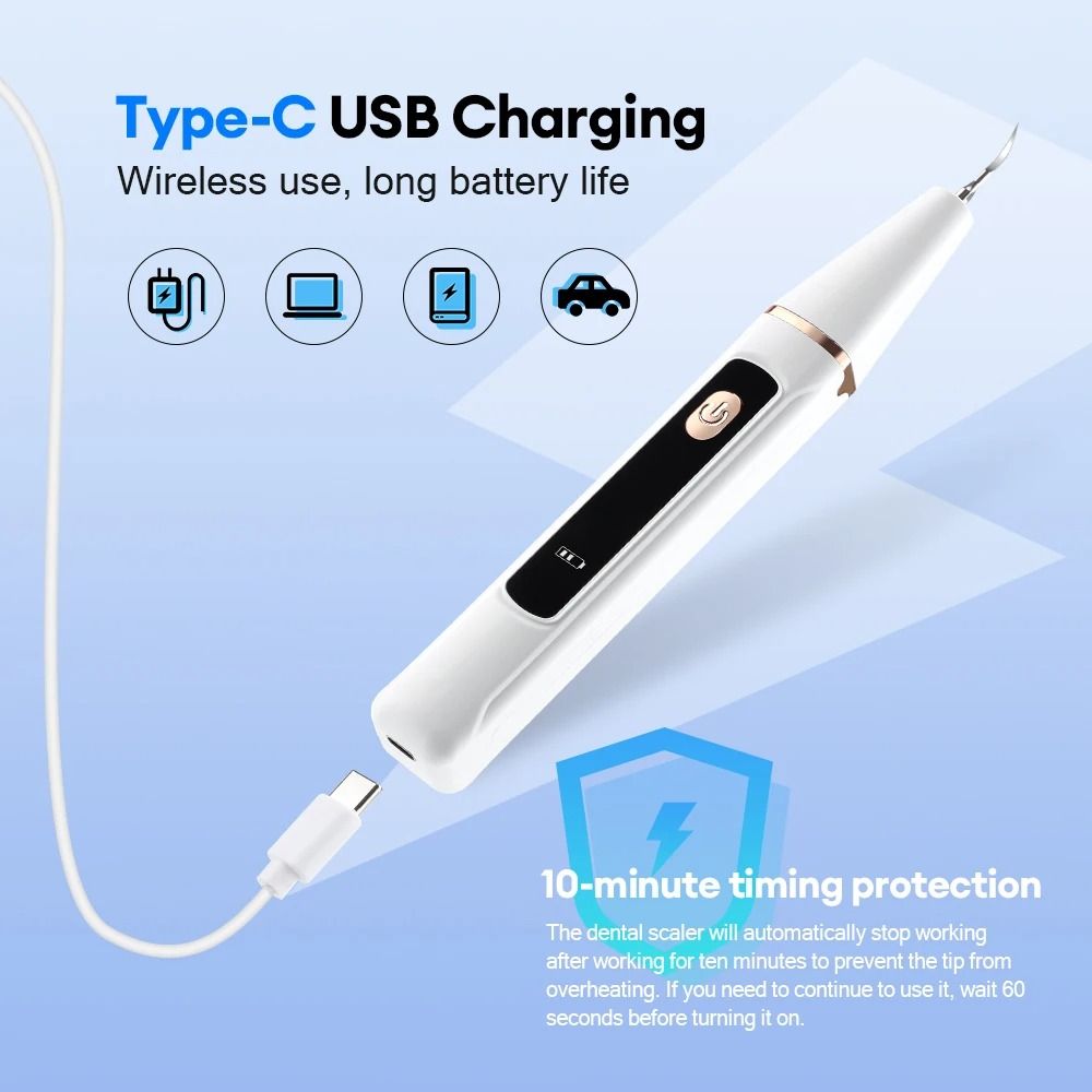 Electric Dental Scaler And Tartar Remover With Ultrasonic Plaque Cleaning Kit
