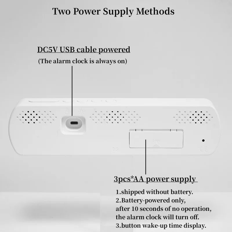 LED Digital Alarm Clock with Temperature and Humidity