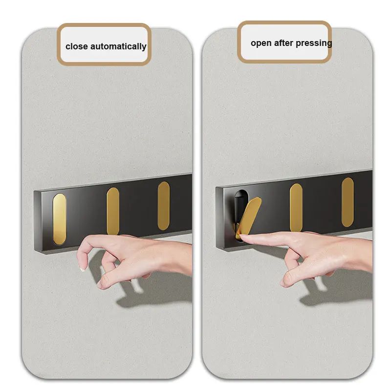 FlexHide Invisible Folding Wall Hooks – Space Aluminum Self-Closing Coat & Towel Hanger