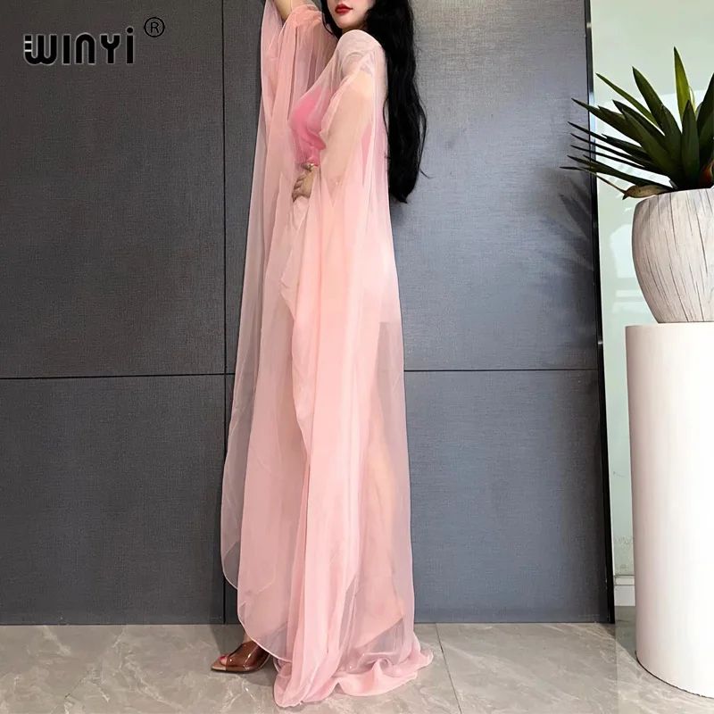 Sheer Monochrome Kimono Beach Cover Up