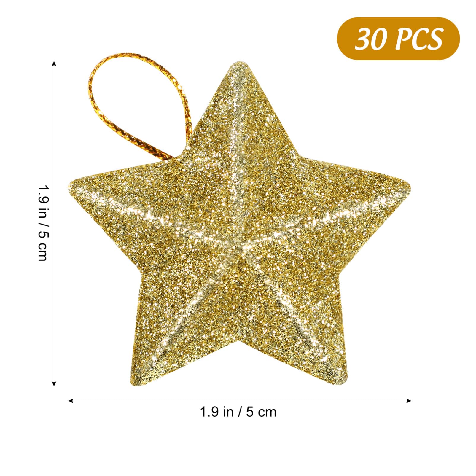 Gold Glitter Star Mini , Christmas Tree Hanging Pendant, Star Ornament Decoration Tree Pendant for Christmas Decor
