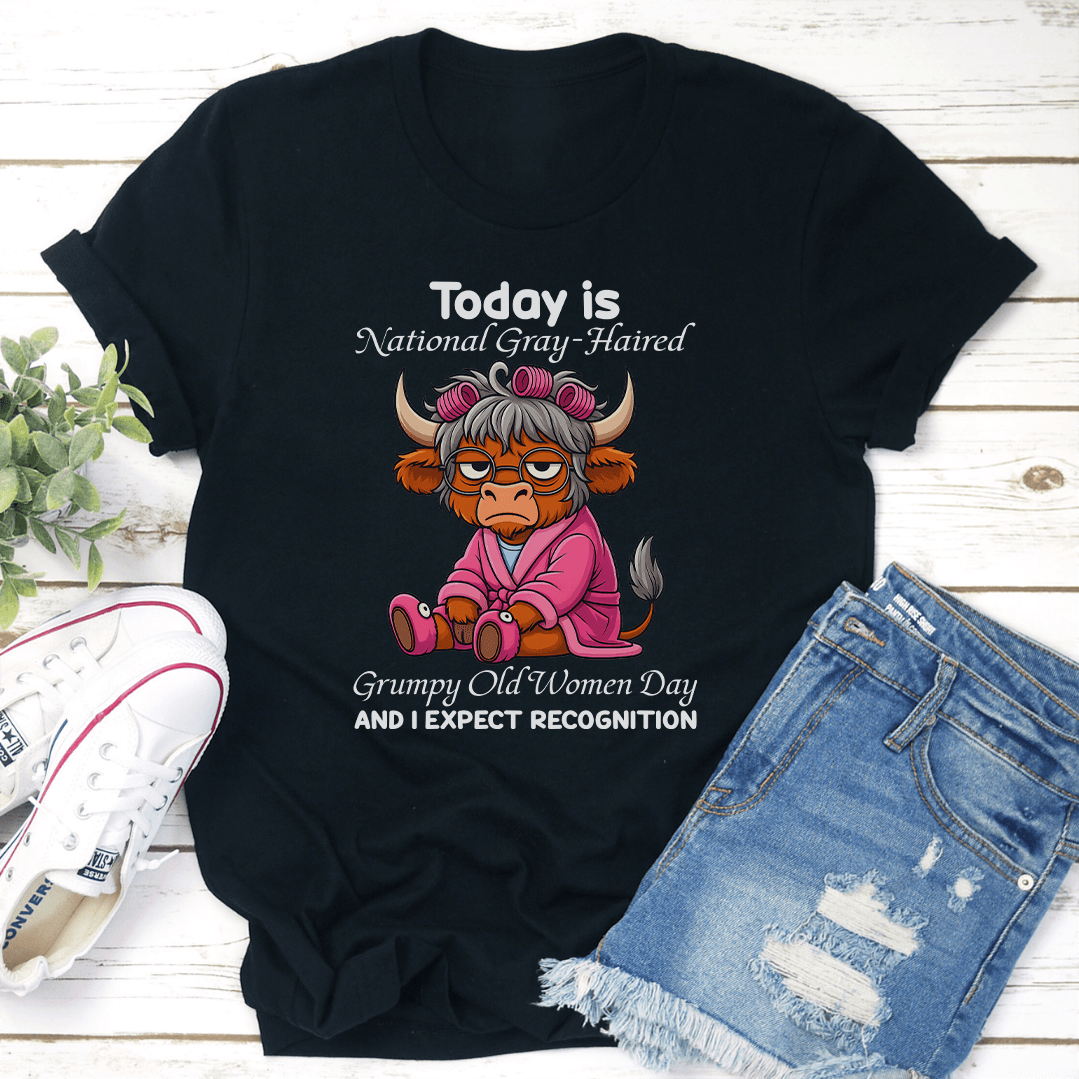 Today is National Gray Haired Grumpy Old Women Day Tee