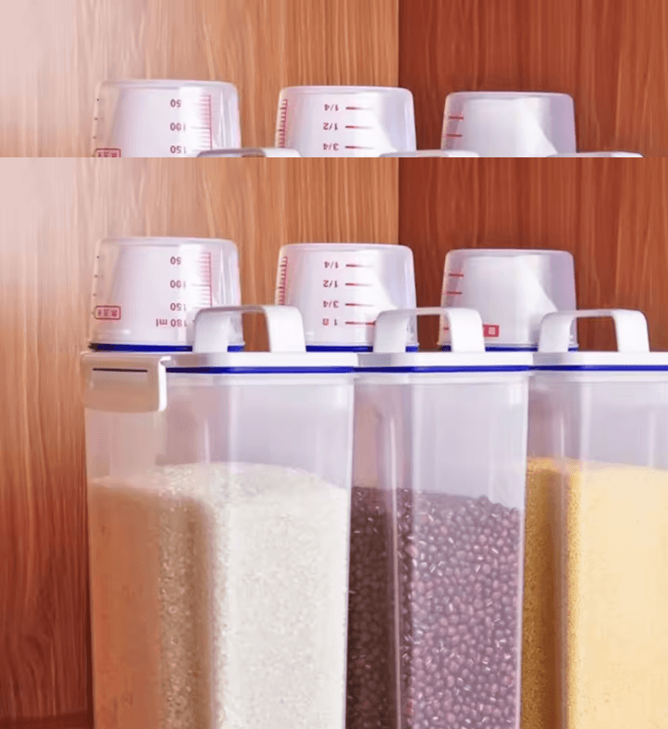 GrainGuard Airtight Rice and Grains Storage Canister with Measuring Cup