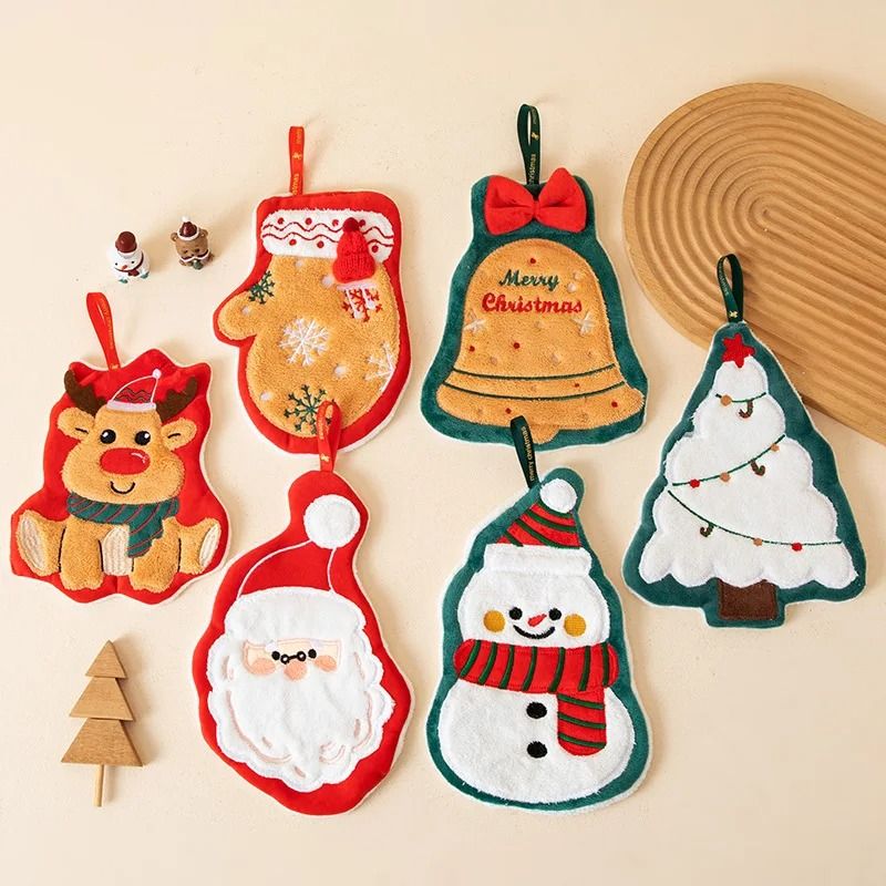 Festive Cartoon Kids Christmas Bath Towel