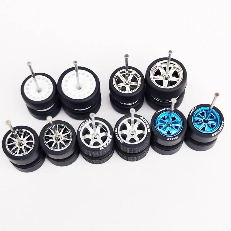 1/64 Scale Custom Alloy Wheels and Rubber Tires