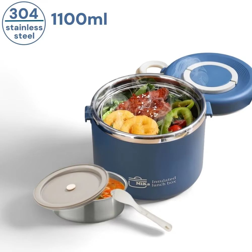 Portable Stainless Steel Insulated Lunch Box Hot Food Thermos Bento Container