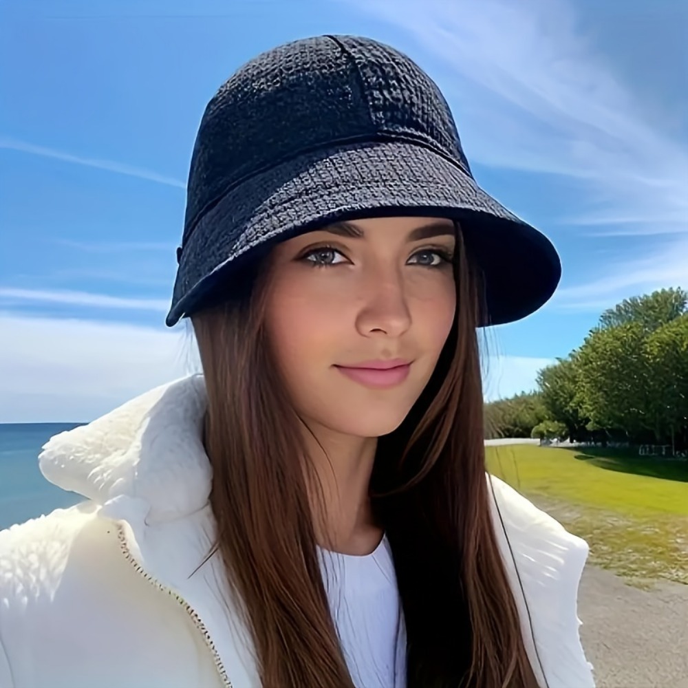 Fashionable Sun Protection Baseball Cap, Women's Drawstring Waffle Pattern Travel Sun Hat