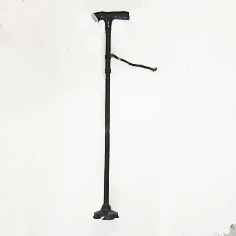 Collapsible LED Safety Cane – Telescopic Folding Walking Stick with Emergency Alarm