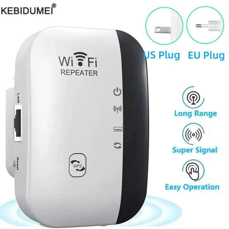 300 Mbps Wireless Wi-Fi Repeater and Range Extender with RJ45 Network Adapter Support