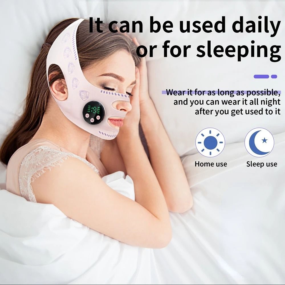 Rechargeable EMS Facial V-Line Lifting Massager – Double Chin & Cheek Contouring Mask