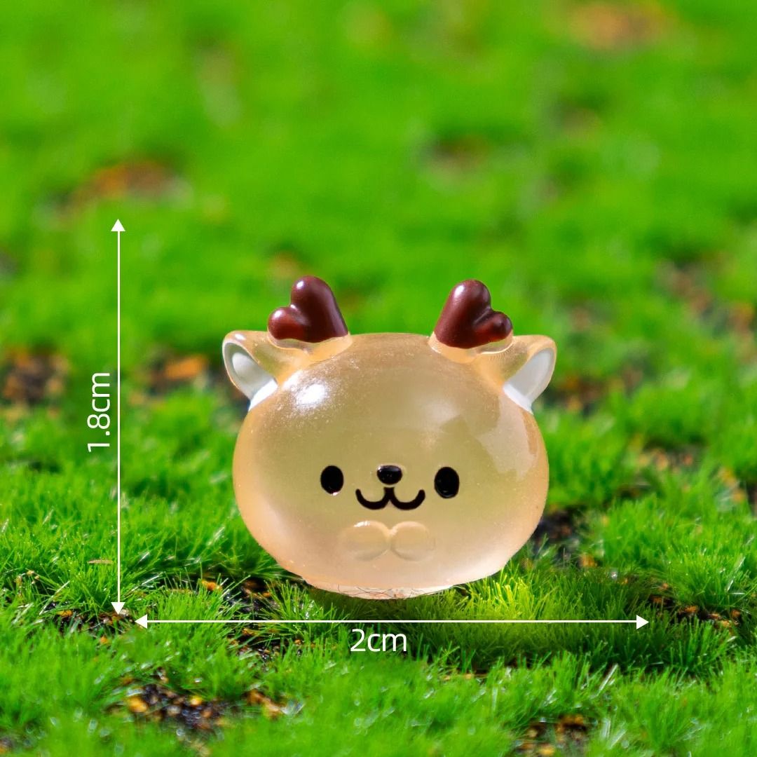 Luminous Mini Resin Animal Set | Glow-in-the-Dark Fairy Garden Figurines