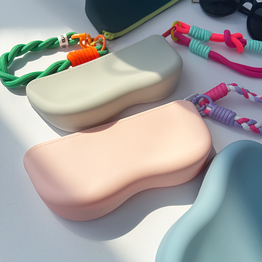 Soft & Lightweight Silicone Glasses Case with Lanyard & Zipper Portable Storage Pouch for Glasses Ideal Gift for Offi