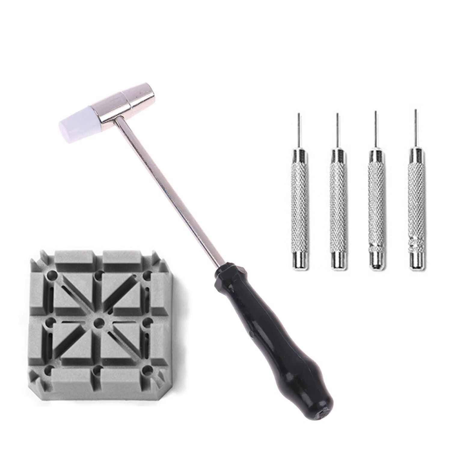 Watch Strap Holder, Watch Repair Band Link Remover Tool Kit, Hammer Punch Pins