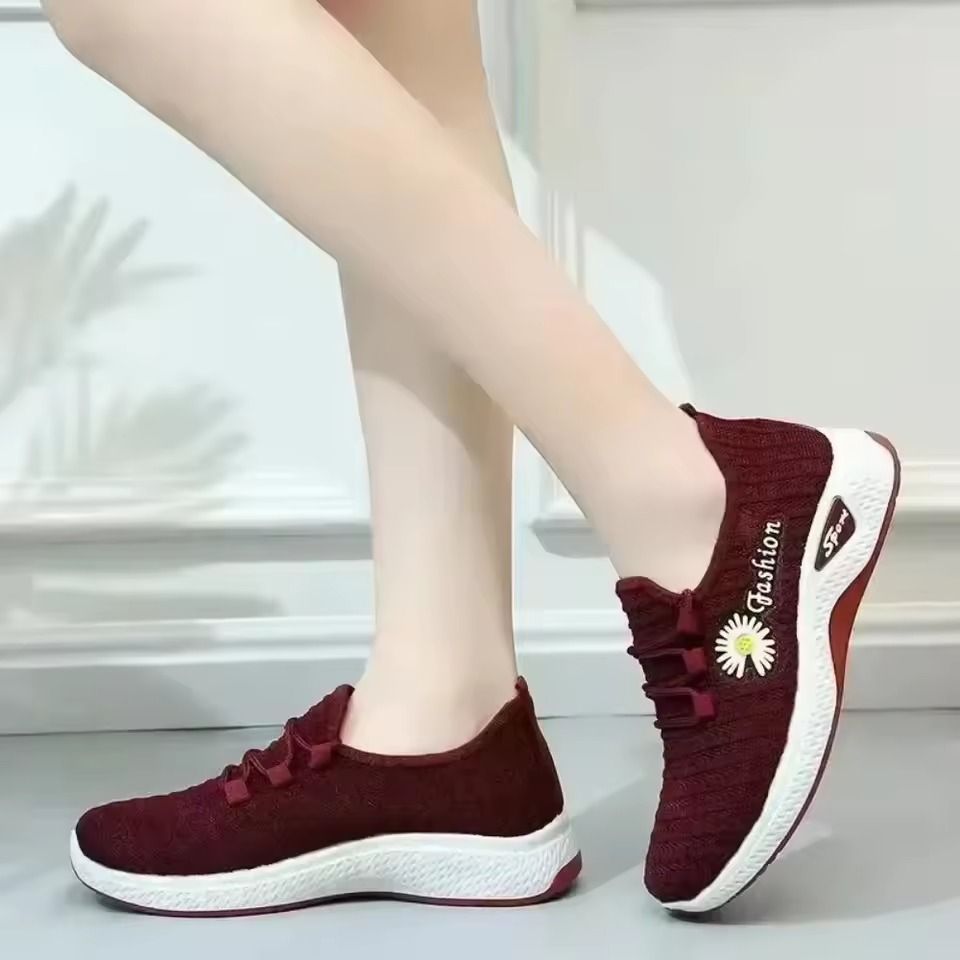 Womens Fashion Mesh Sneakers Lightweight Soft Sole Thick Breathable Casual Shoes