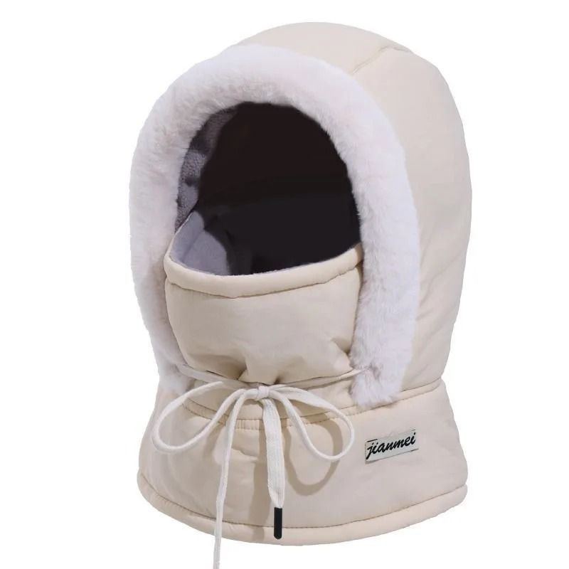 Cold Weather Thermal 3 in 1 Scarf Winter Windproof Hood Hat with Plush Neck Warmer