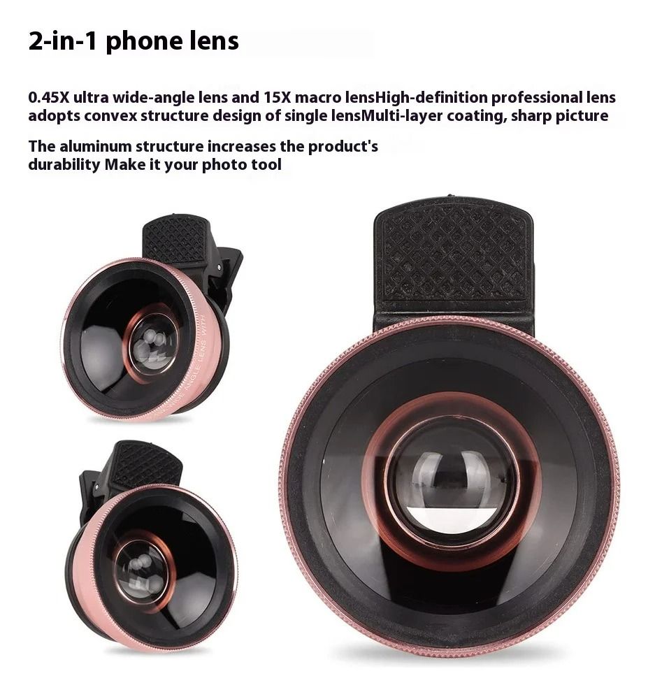 Professional HD 2-in-1 Wide Angle and Macro Smartphone Lens Kit