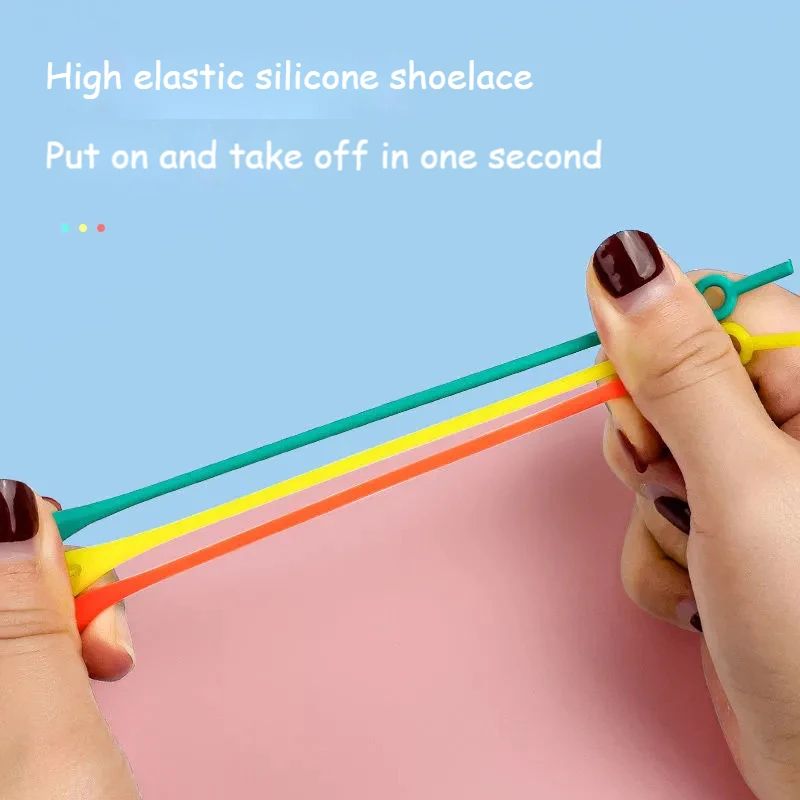 12 PCS No-Tie Stretch Silicone Shoelaces