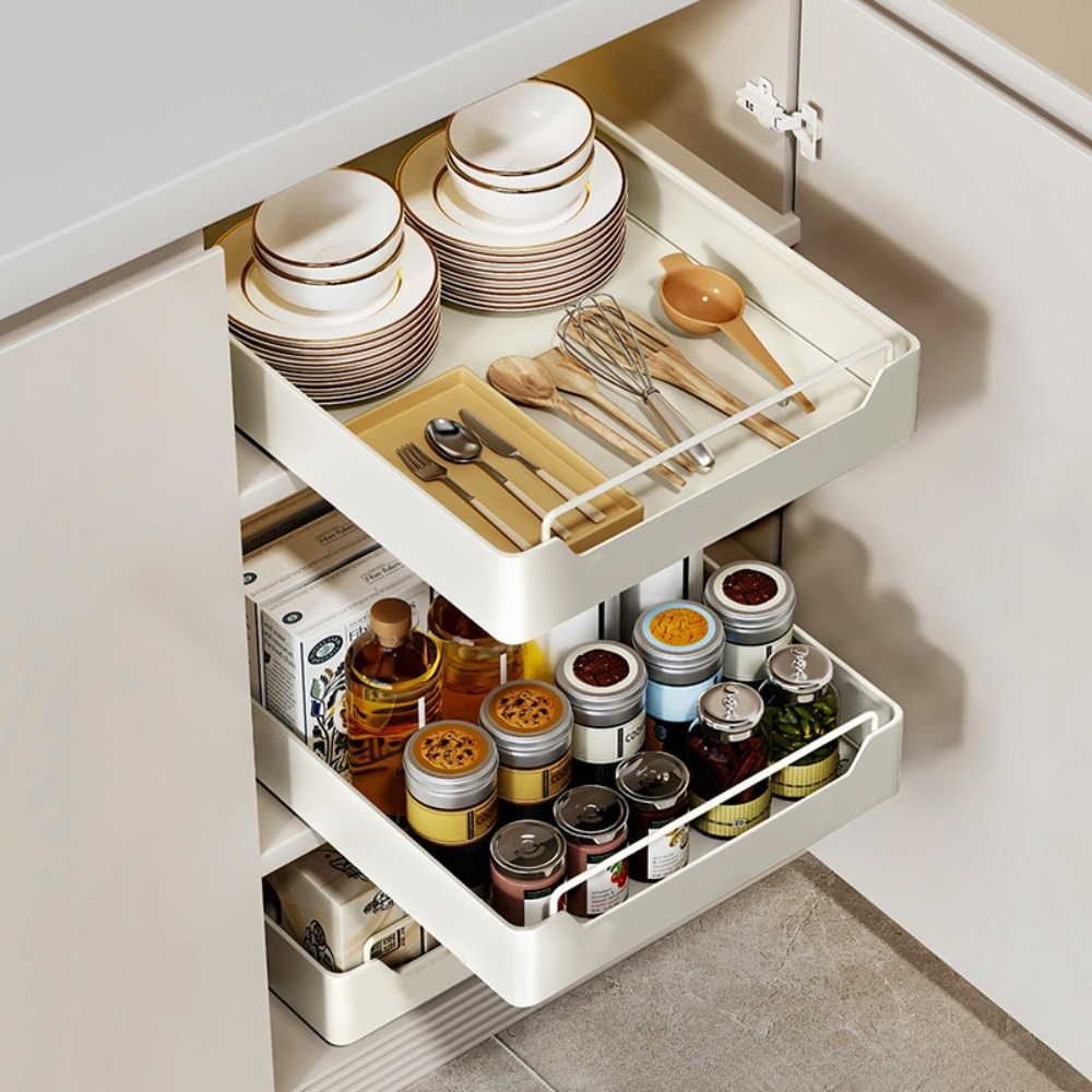 Practical Simple Storage Box with Slide Rail Pull-out, High Temperature Resistant, Nail Free Installation Kitchen