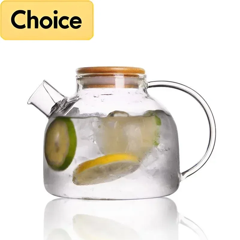 Borosilicate Glass Teapot Heat-Resistant Flower Tea Pot for Home & Office