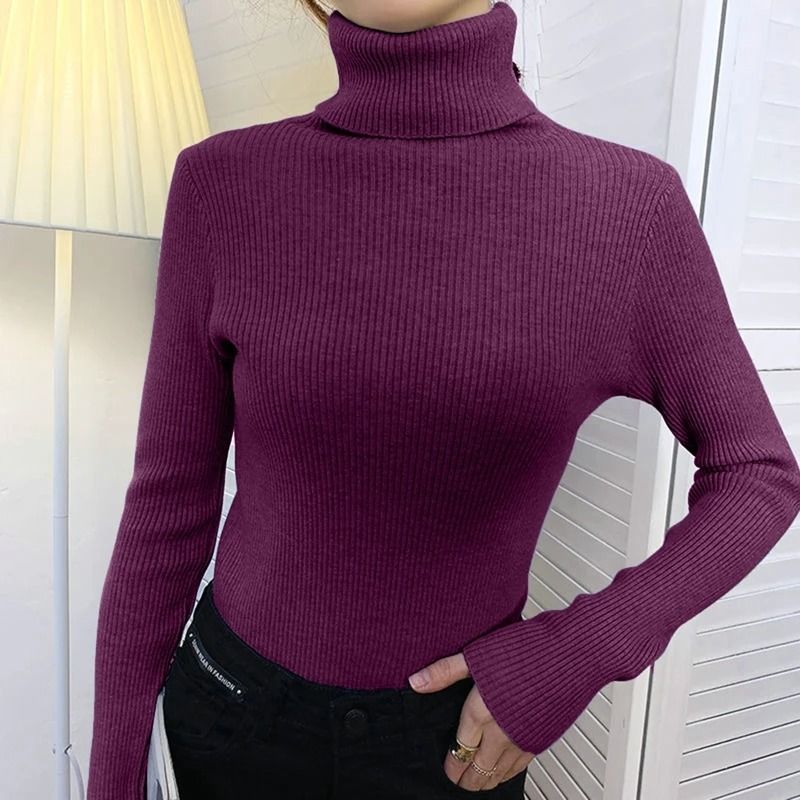 Heliar Womens Turtleneck Knitted Pullover Soft Autumn Winter Sweater