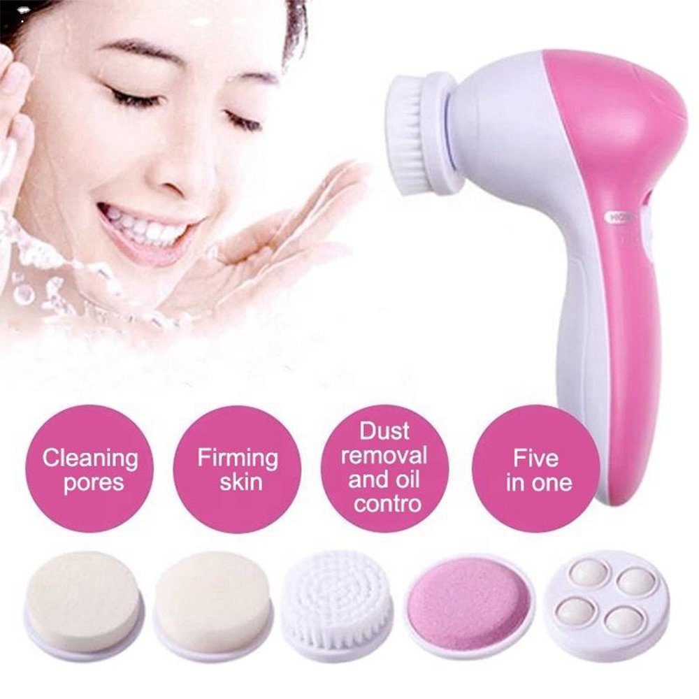 5-in-1 Electric Facial Cleaner, Deep Cleanser for Blackheads, Long Last Smudge Proof Eyebrow Pen Prep Tool