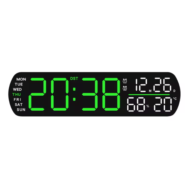 Smart LED Digital Alarm Clock with Temperature, Humidity & Auto Dimming Display