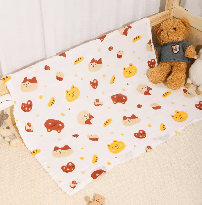 PureGauze Cotton Baby Bath Towel Four Layer Muslin Swaddle Blanket