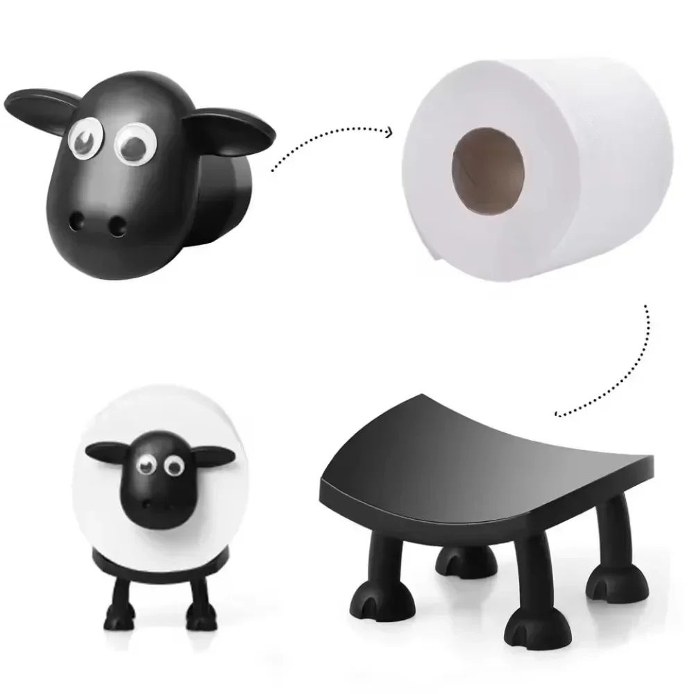 Resin Sheep Toilet Paper Holder Bathroom Decor