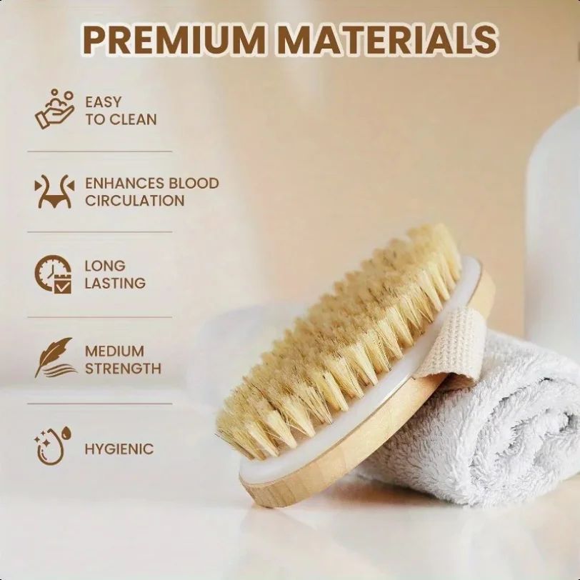 2 In 1 Natural Bristle Body Brush