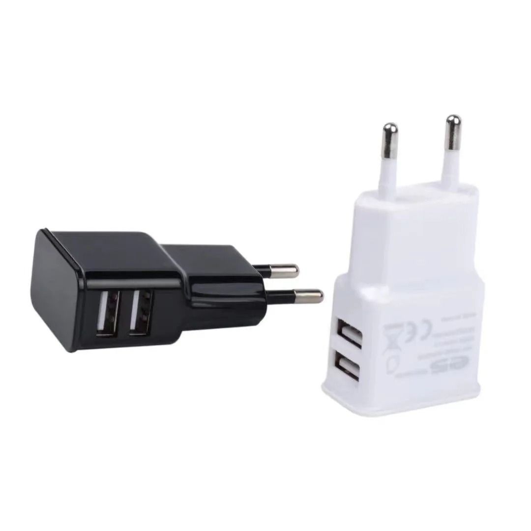 EU Plug Dual USB Wall Charger 5V 2A Fast Charging Travel Adapter