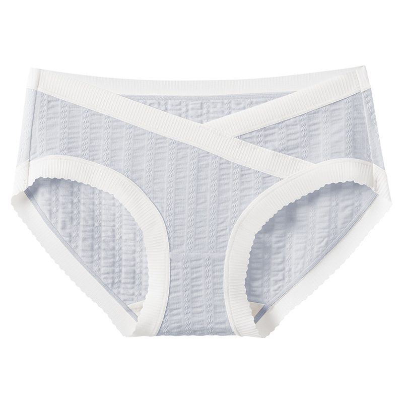 Traceless Ice Silk Pregnancy Panties, Cotton Jacquard Mid Waist V Shaped Briefs, Summer Maternity Breathable Underwear