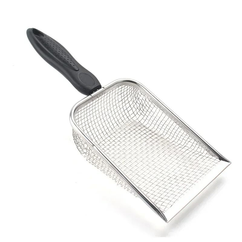 Stainless Steel Cat Litter Scoop Long Handle Metal Waste Shovel