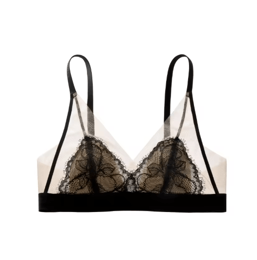 SUJIIN Seamless Wireless Triangle Lace Bra with Beautiful Back Design